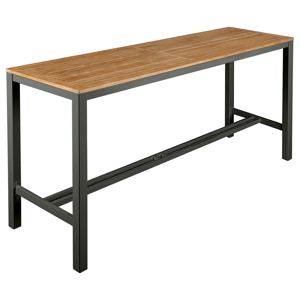 Barlow Tyrie Aura Teak and Aluminum 78" Rectangular High Dining Table