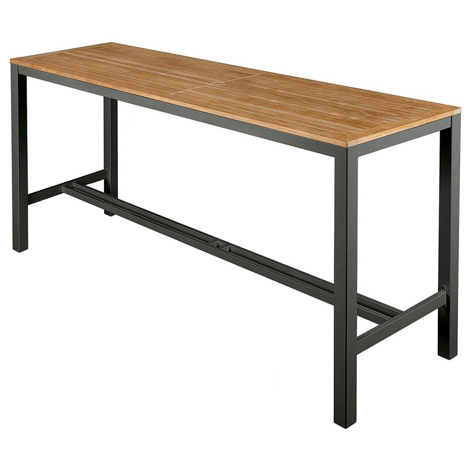 Barlow Tyrie Aura Teak and Aluminum 78" Rectangular High Dining Table