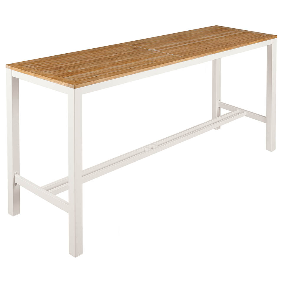 Barlow Tyrie Aura Teak and Aluminum 78" Rectangular High Dining Table