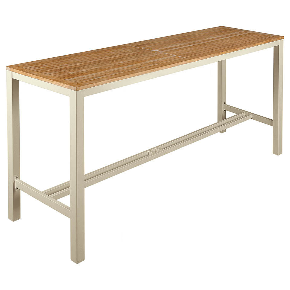 Barlow Tyrie Aura Teak and Aluminum 78" Rectangular High Dining Table