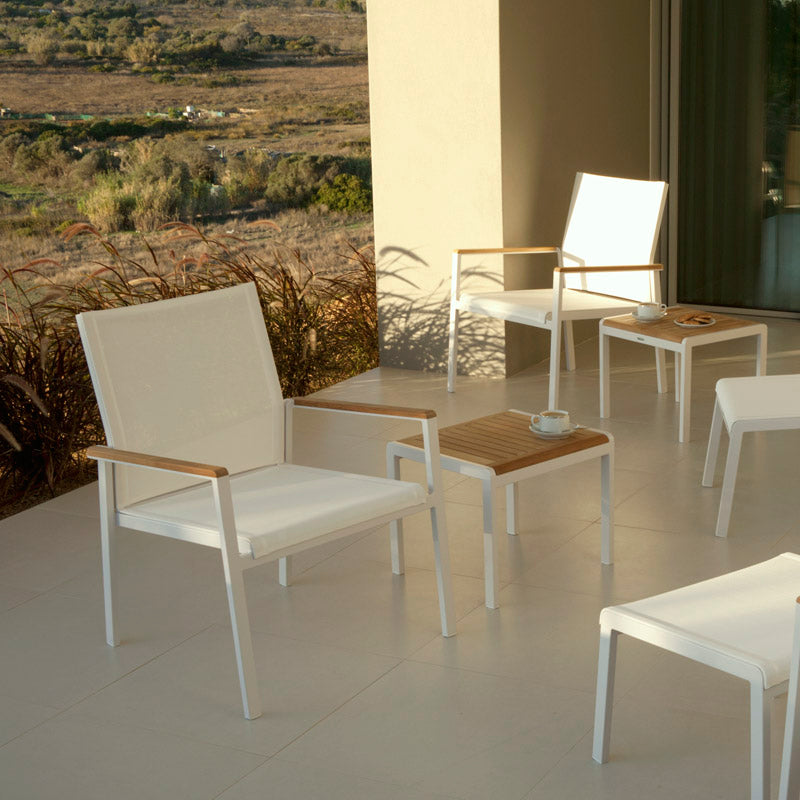 Barlow Tyrie Aura Teak and Aluminum Side Table