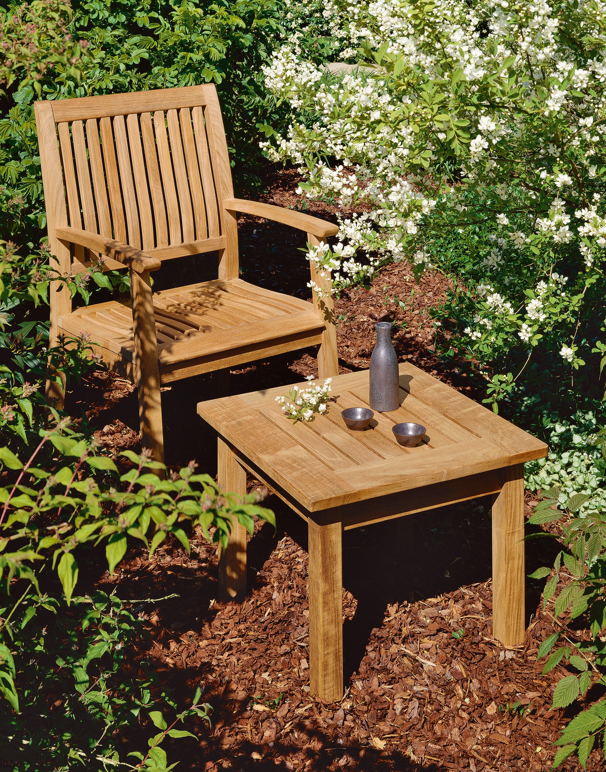 Barlow Tyrie Colchester Teak 21" Square Low Side Table