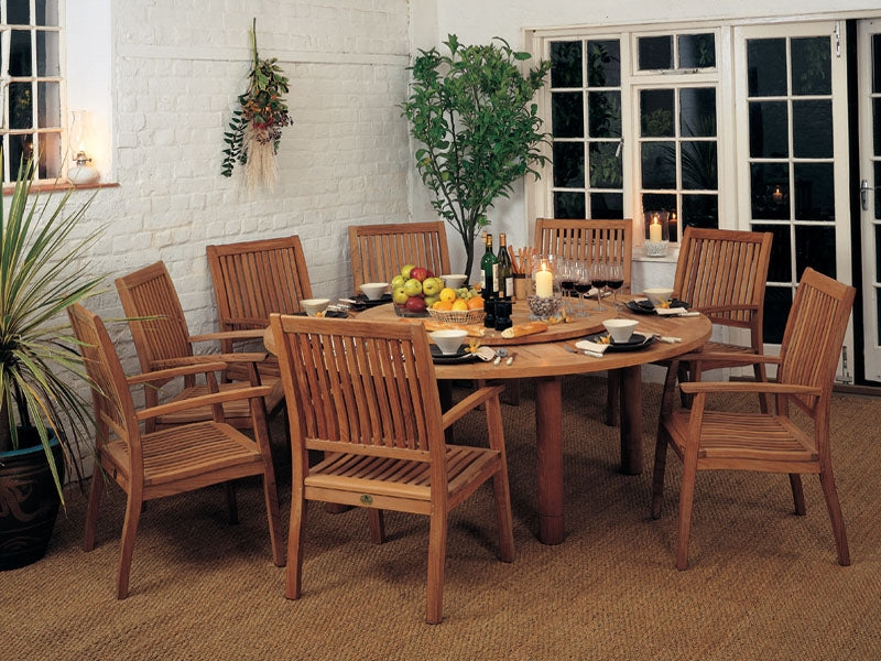 Barlow Tyrie Drummond and Monaco Teak 10pc Dining Ensemble 