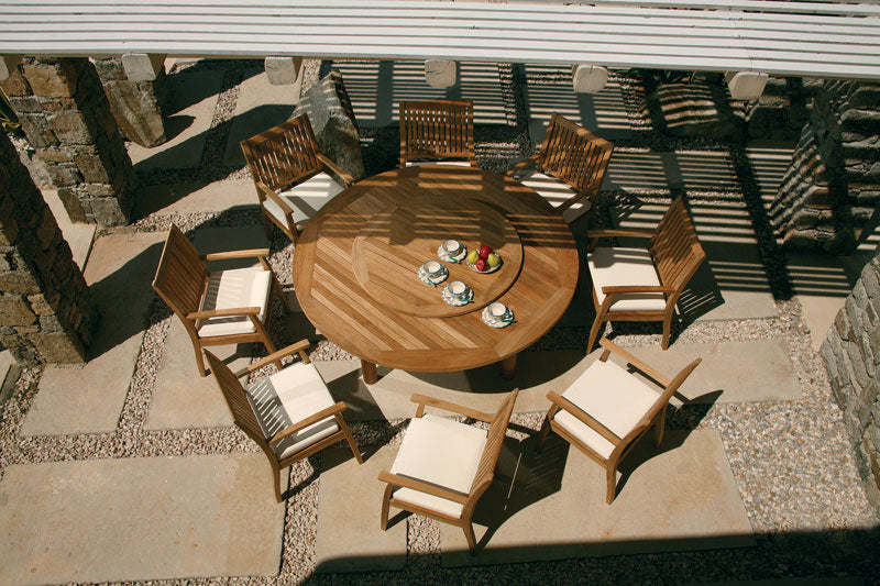 Barlow Tyrie Drummond Teak 43" Lazy Susan for 73" Dining