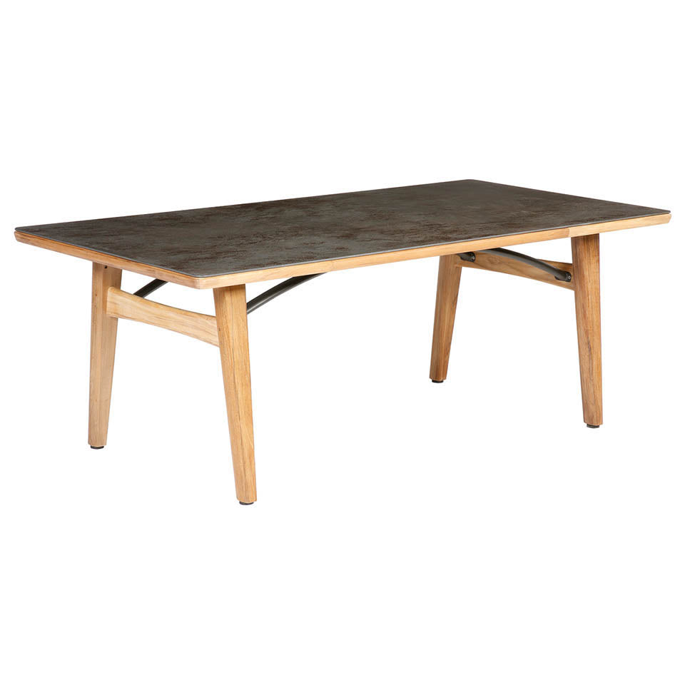 Barlow Tyrie Monterey Teak and Ceramic 79" Rectangular Top Dining Table