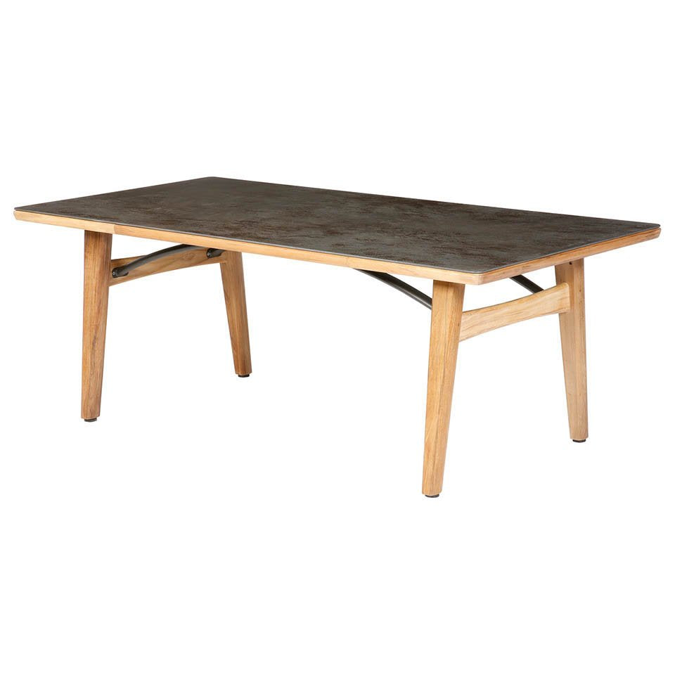 Barlow Tyrie Monterey Teak and Ceramic 79" Rectangular Top Dining Table