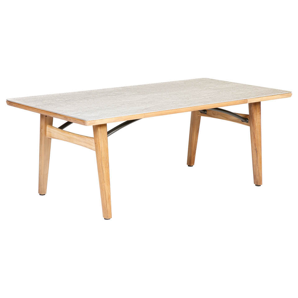 Barlow Tyrie Monterey Teak and Ceramic 79" Rectangular Top Dining Table