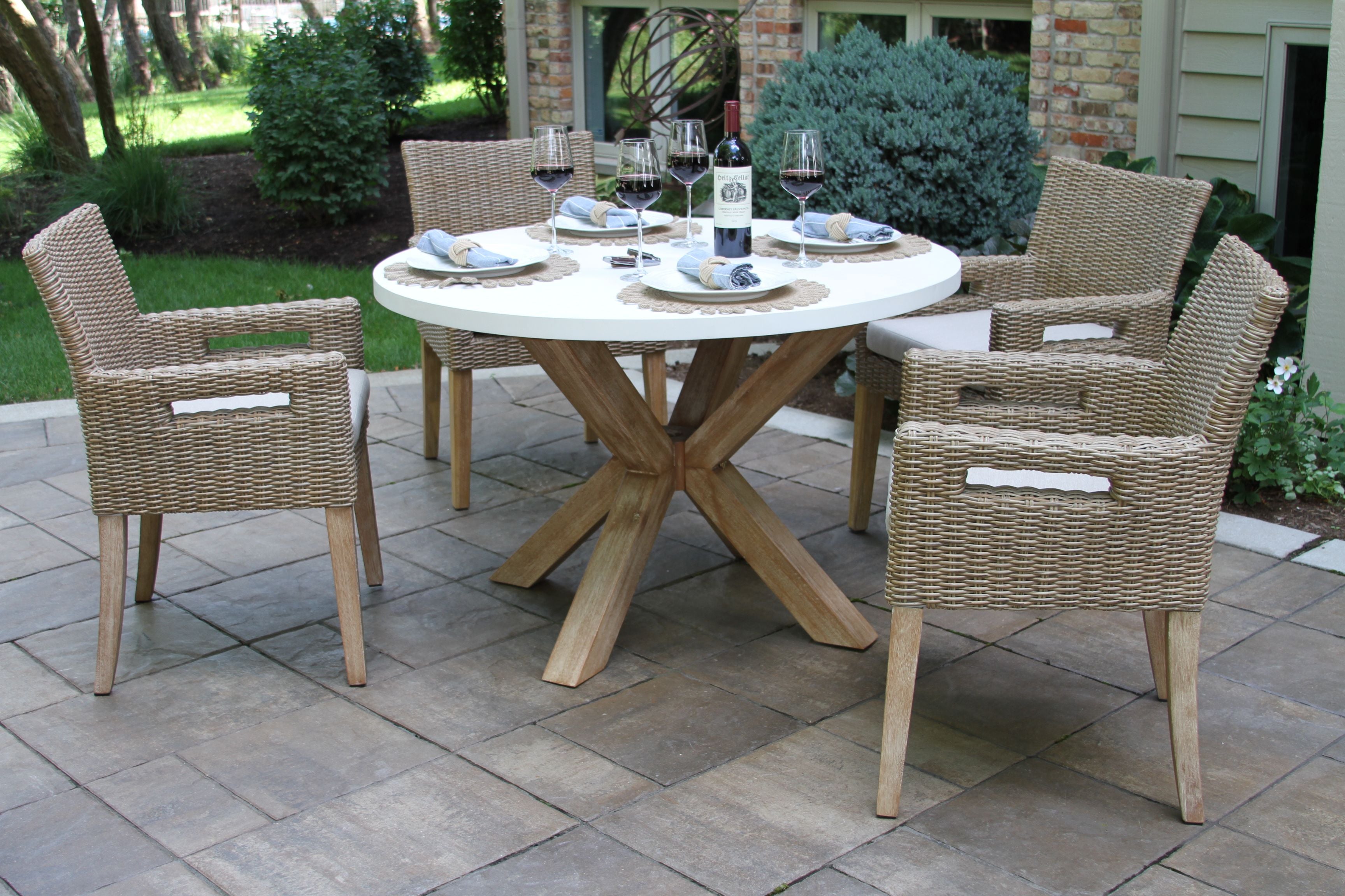 Pictured with the Ivory Composite and Eucalyptus Dining Table - Item OTIN-46648 (sold separately)