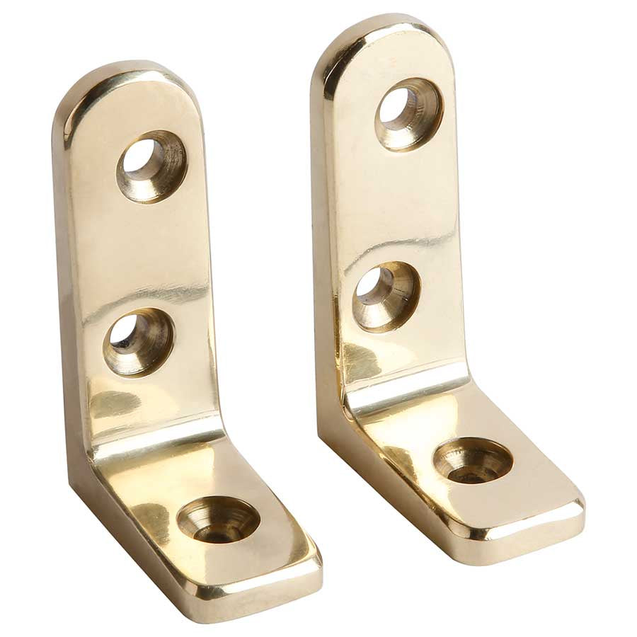 Barlow Tyrie Polished Brass “L” bracket security fasteners