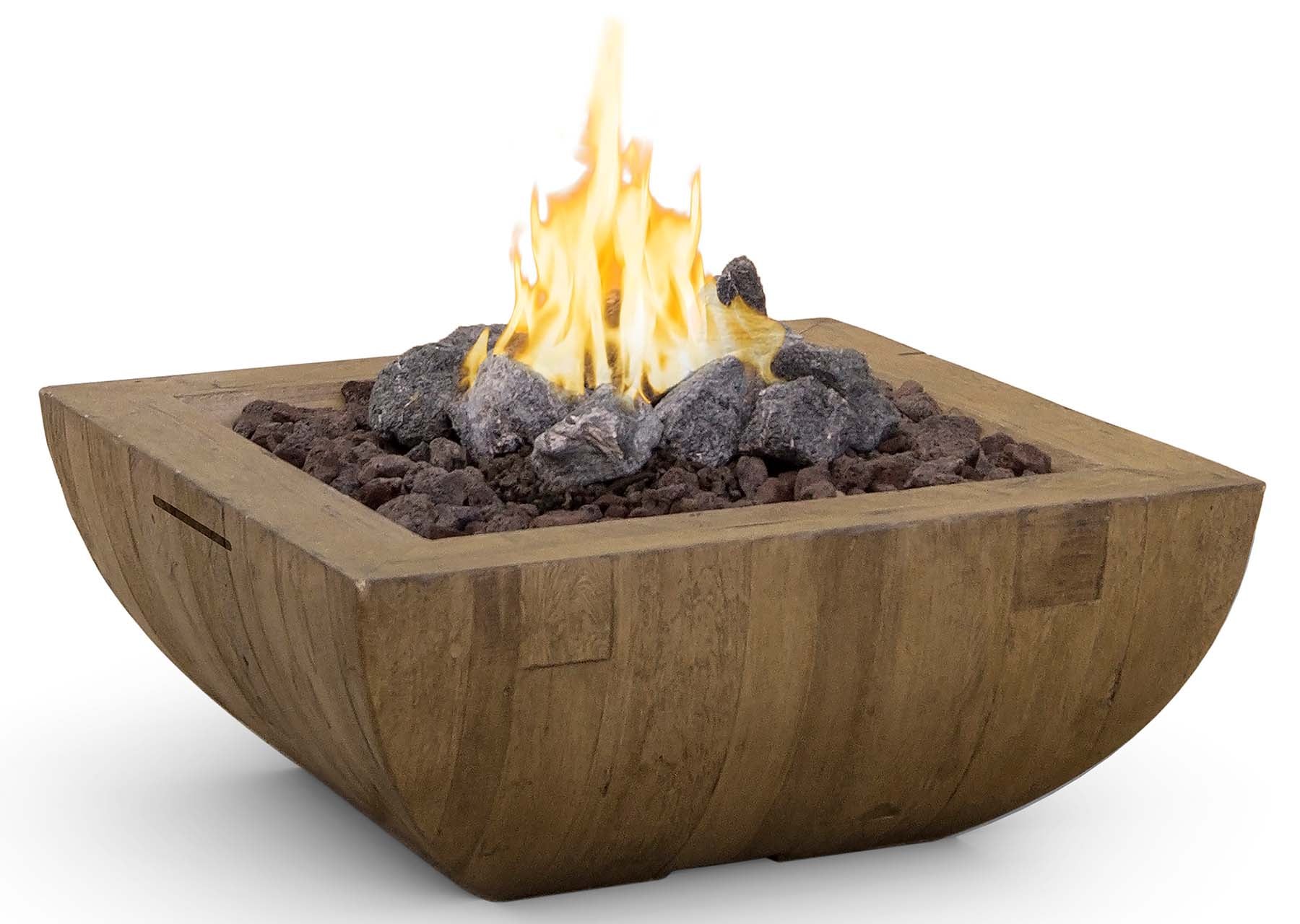 Bordeaux Reclaimed Wood Square Fire Bowl 