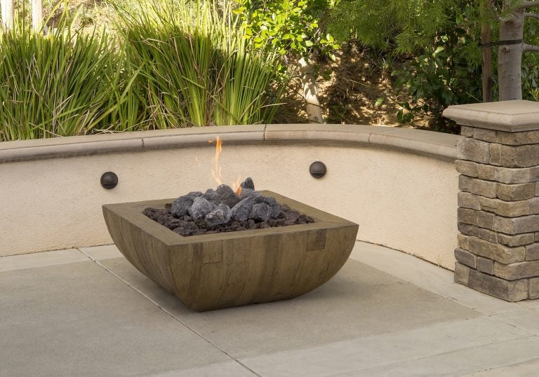 Bordeaux Reclaimed Wood Square Fire Bowl 