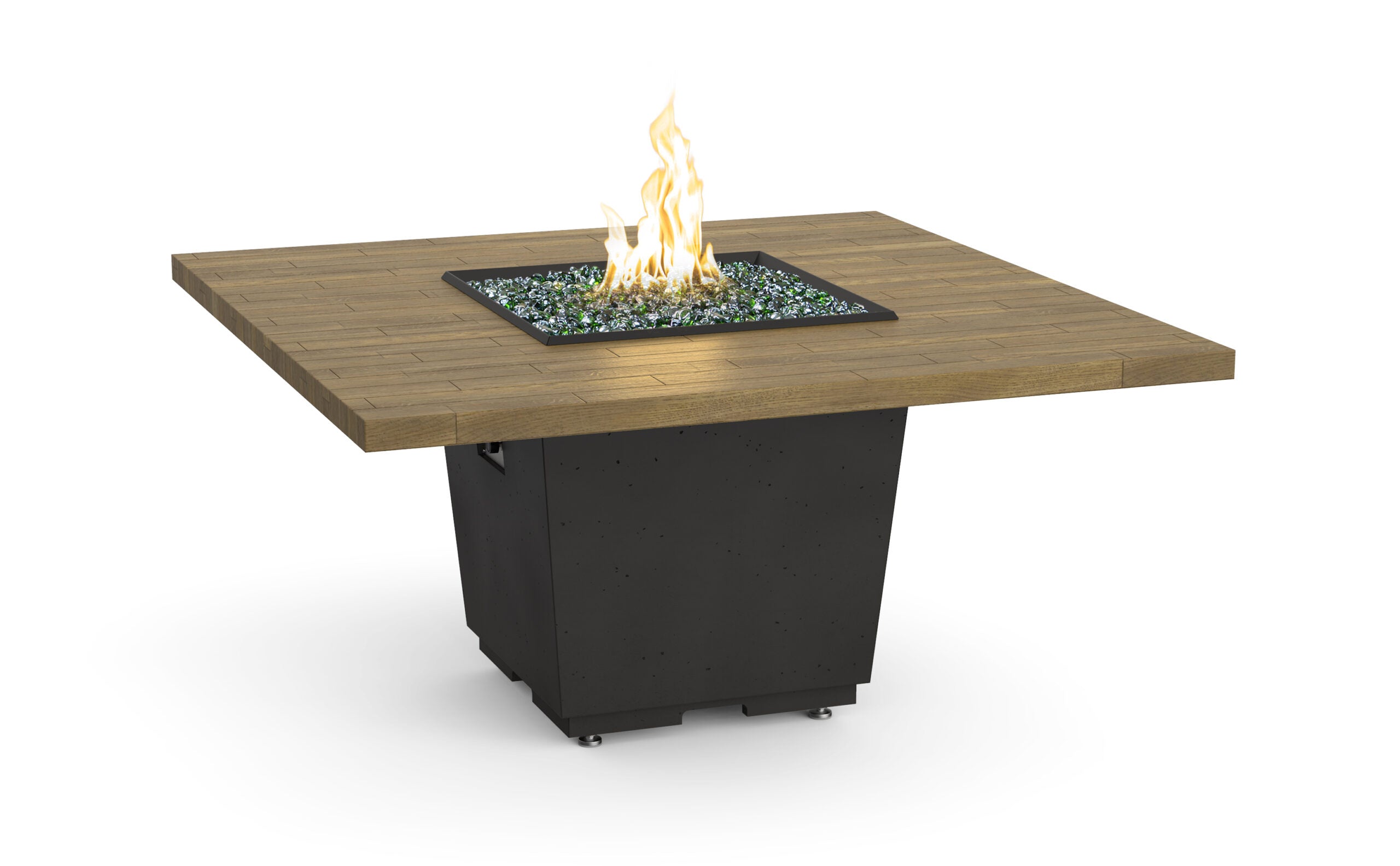 Cosmopolitan Reclaimed Wood Square Dining Fire Pit Table