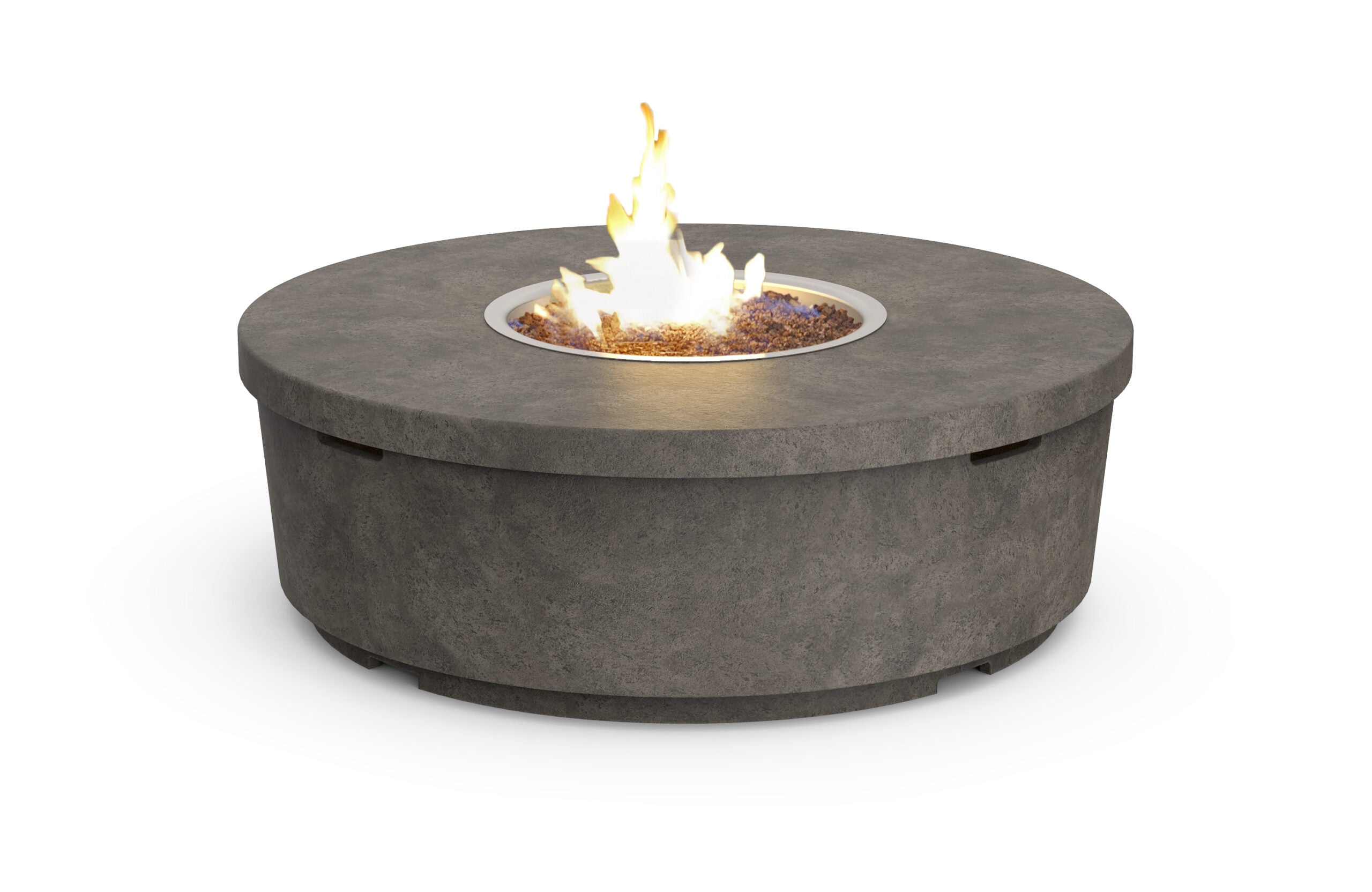 Contempo Round Fire Pit Table (Textured Finish or Reclaimed Wood)