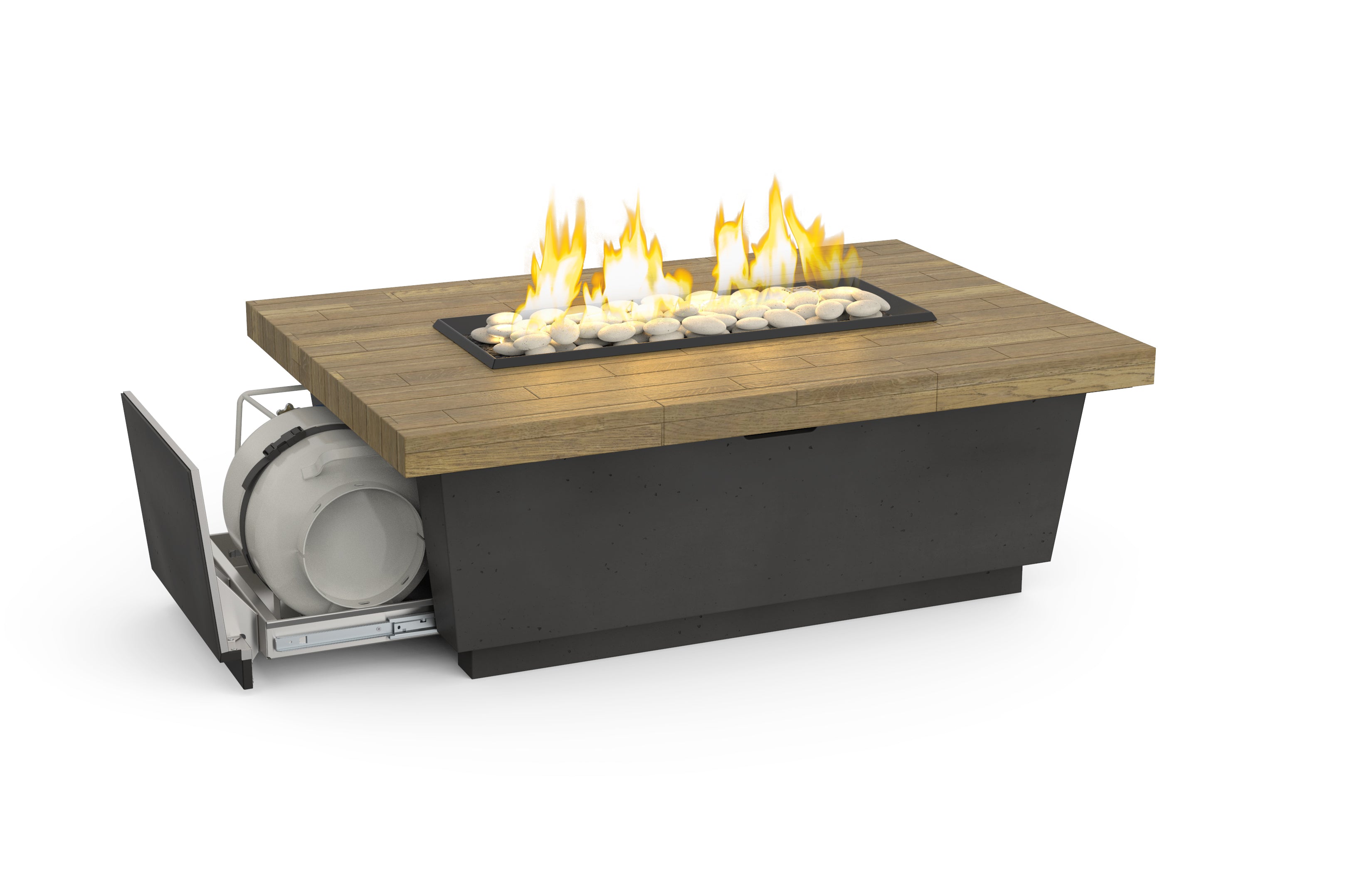 Contempo Reclaimed Wood Fire Table - LP Select with Drawer