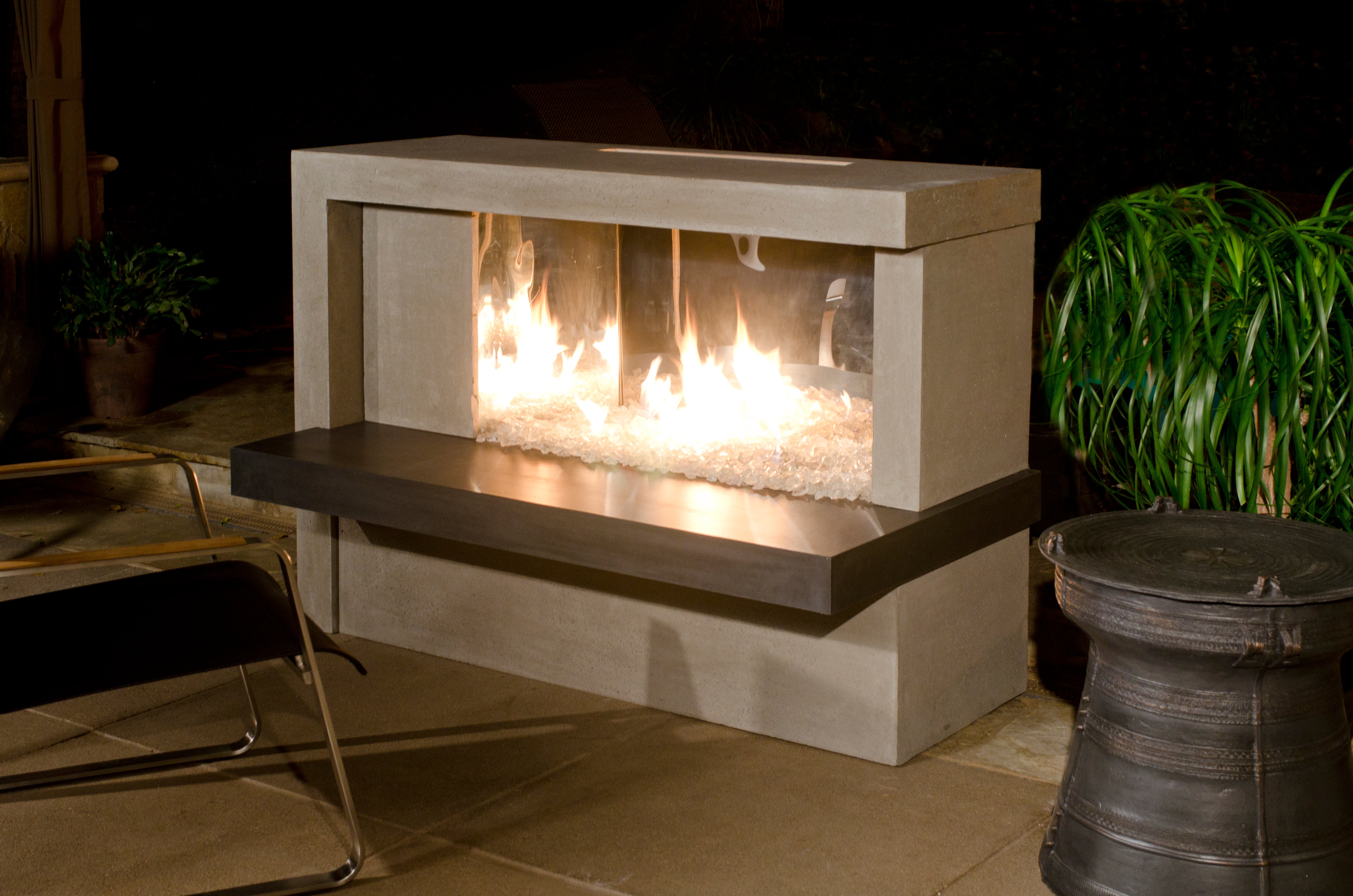 Manhattan Fireplace with Stainless Steel Firebox 