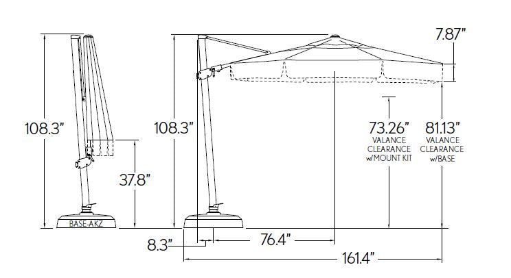 Treasure Garden 11.5' Cantilever Patio Umbrella