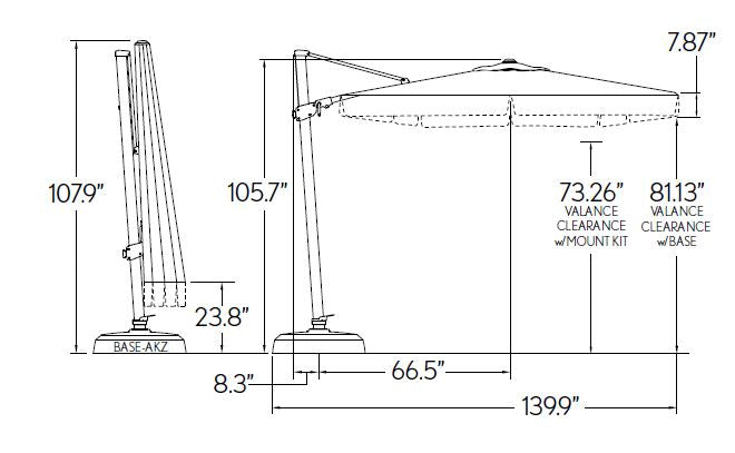 Treasure Garden 10' Cantilever Patio Umbrella