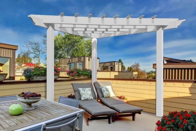 Vita 8'x8' Alcove Corner Vinyl Pergola