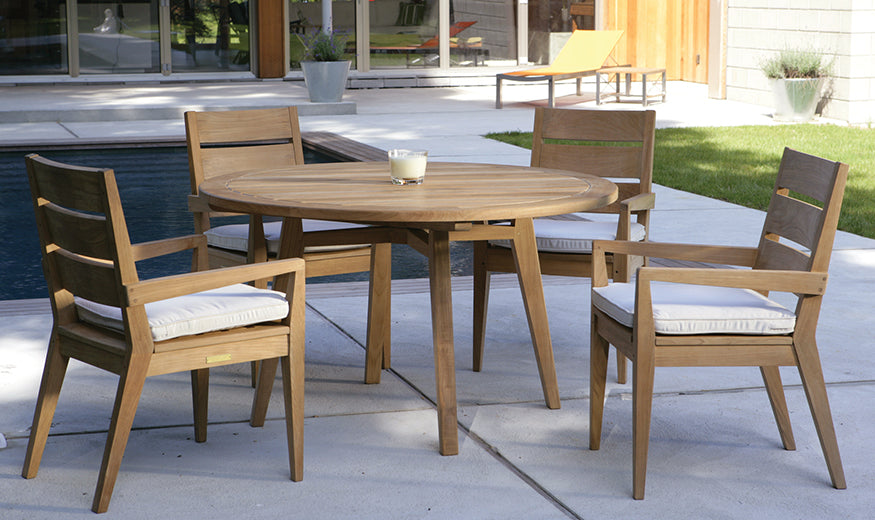 Kingsley Bate Algarve Teak 5 Piece Dining Ensemble