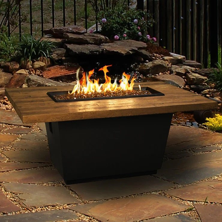 Cosmopolitan Rectangle Fire Pit Table (Reclaimed Wood)