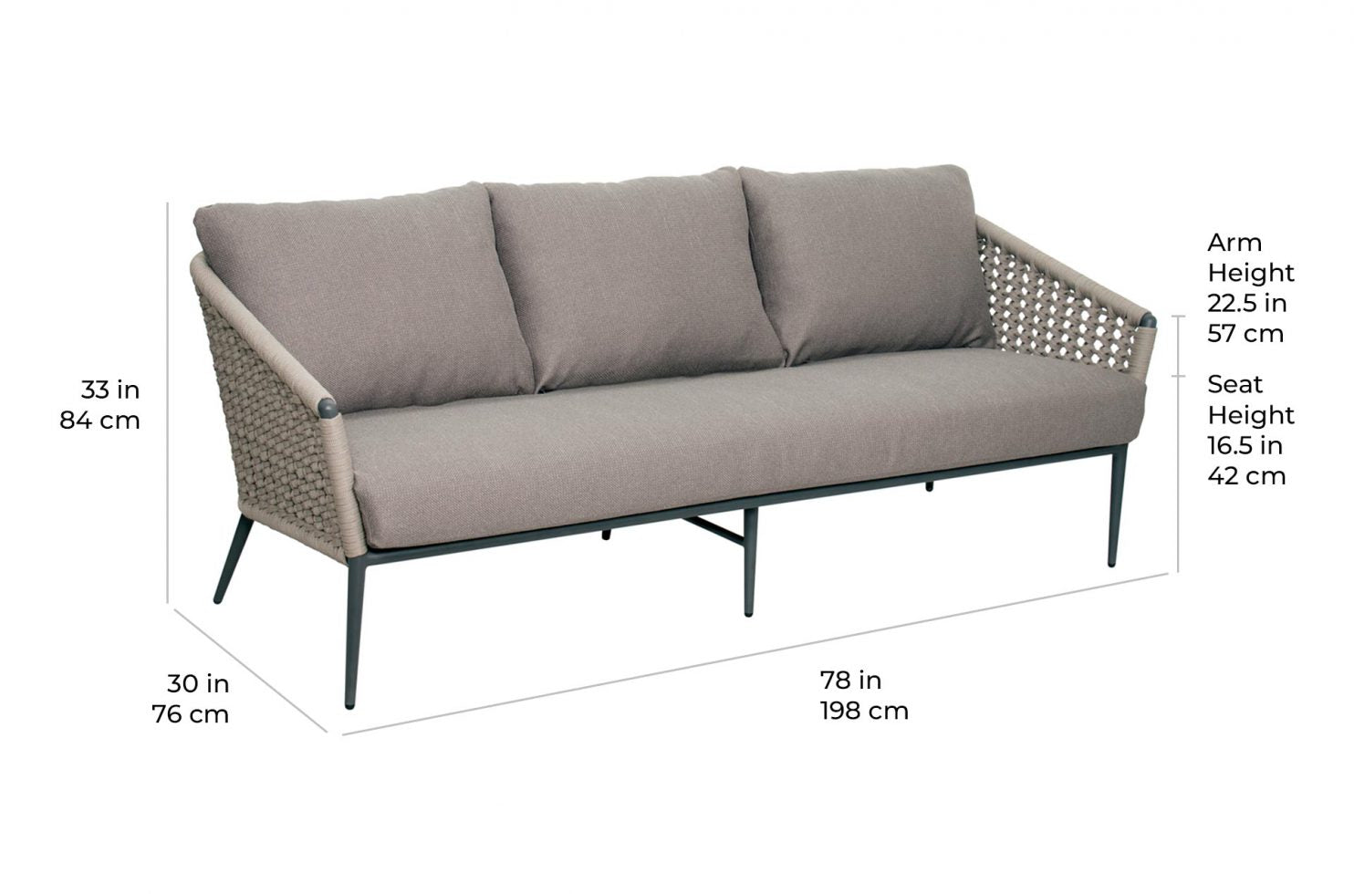 Seasonal Living Saint Antilles 3-Seat Sofa