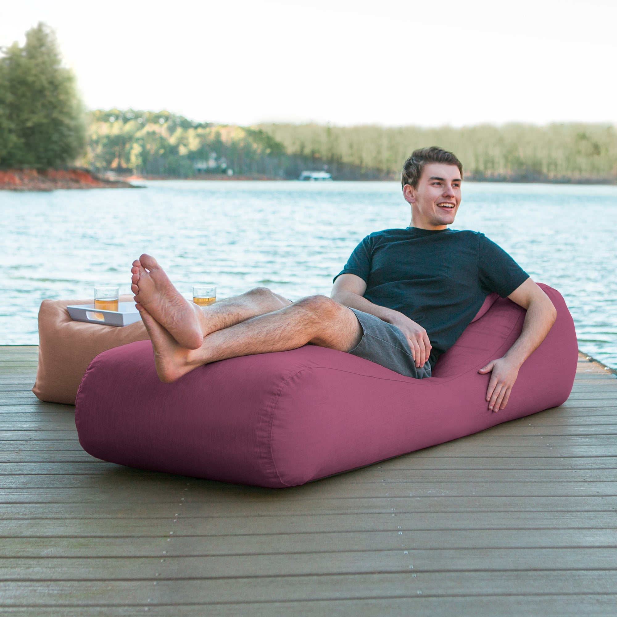 Arlo Outdoor Bean Bag Sun Lounger - Iris