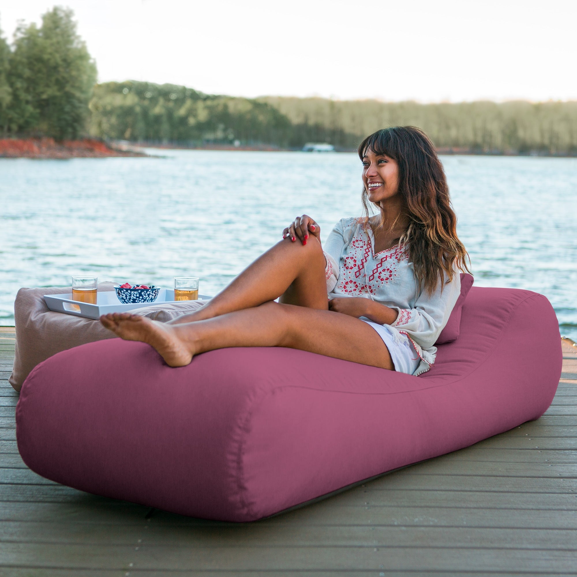 Arlo Outdoor Bean Bag Sun Lounger - Iris