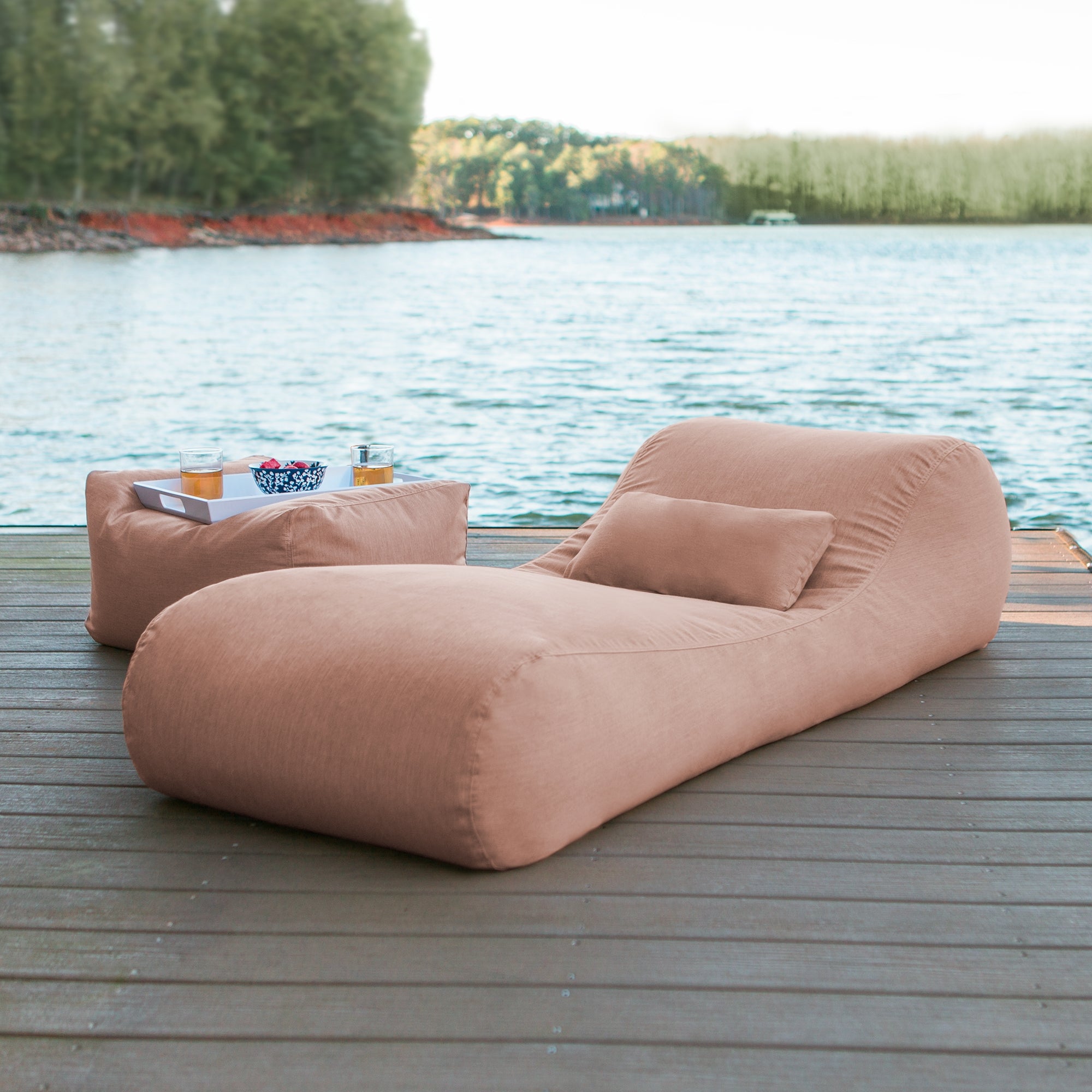 Arlo Outdoor Bean Bag Sun Lounger - Petal