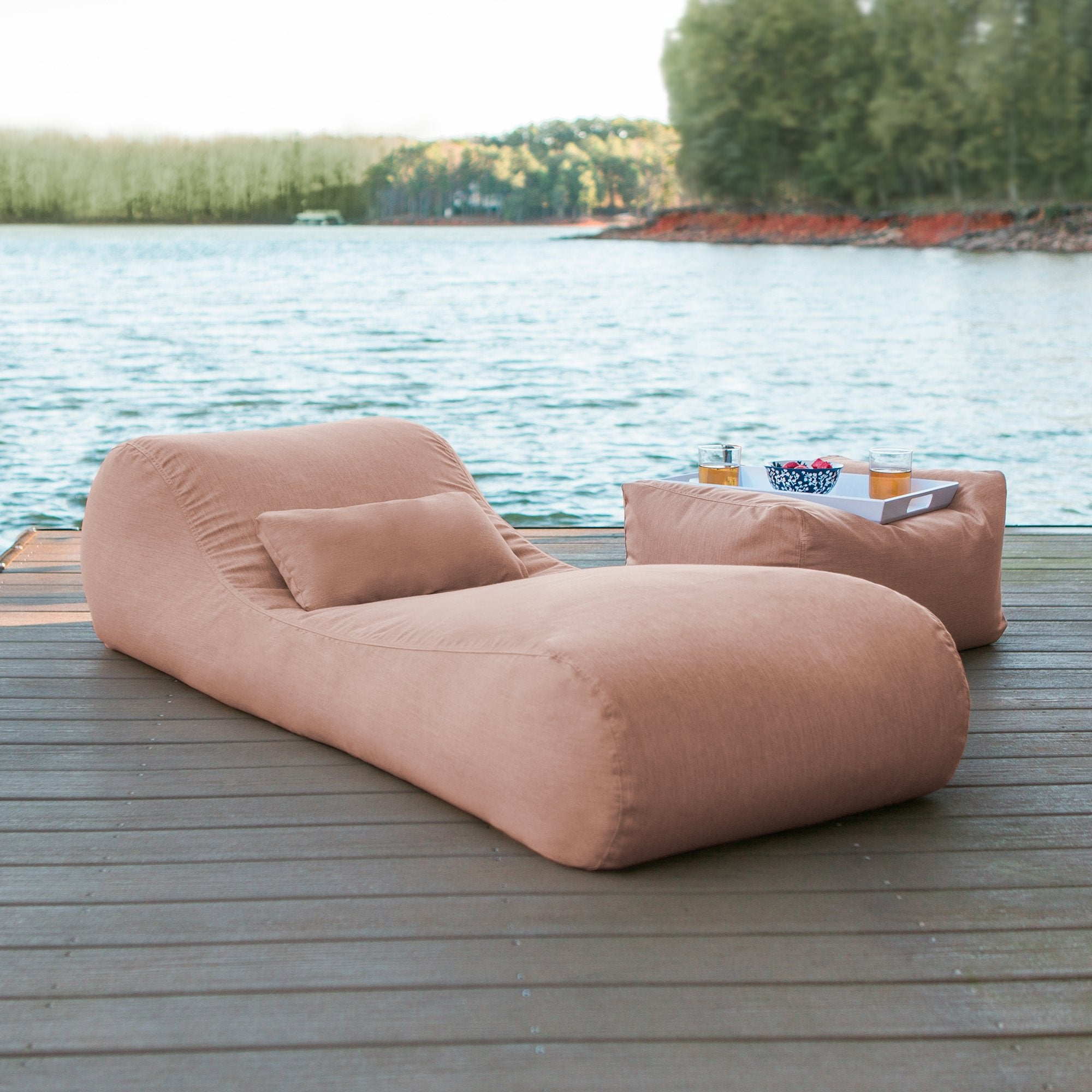 Arlo Outdoor Bean Bag Sun Lounger - Petal