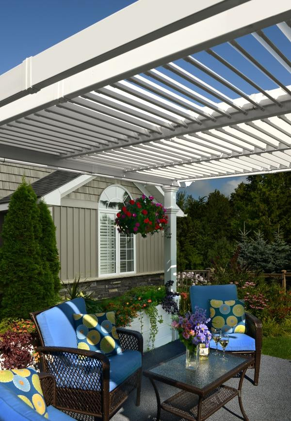 Vita 10'x10' Avalon Louvered Vinyl Pergola