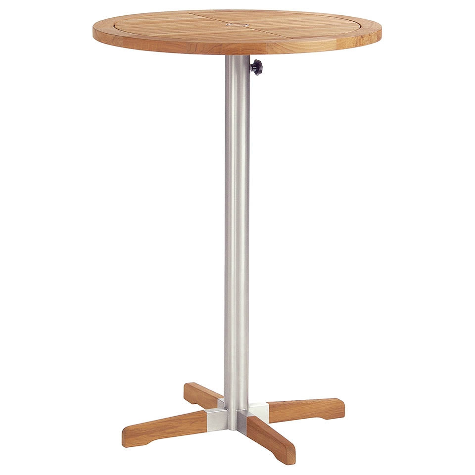 Barlow Tyrie Equinox Stainless Steel and Teak Bar Table