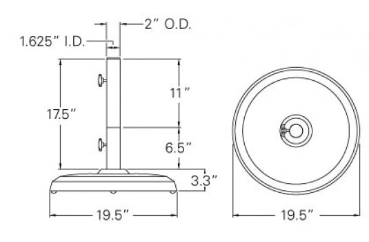 Treasure Garden 50 lb Umbrella Base