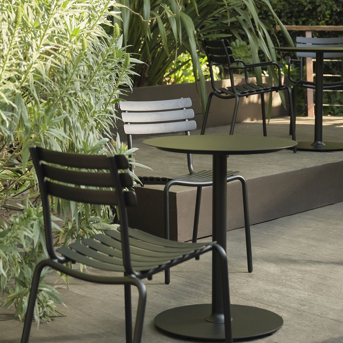 Alua Armchair Bistro Set in Black