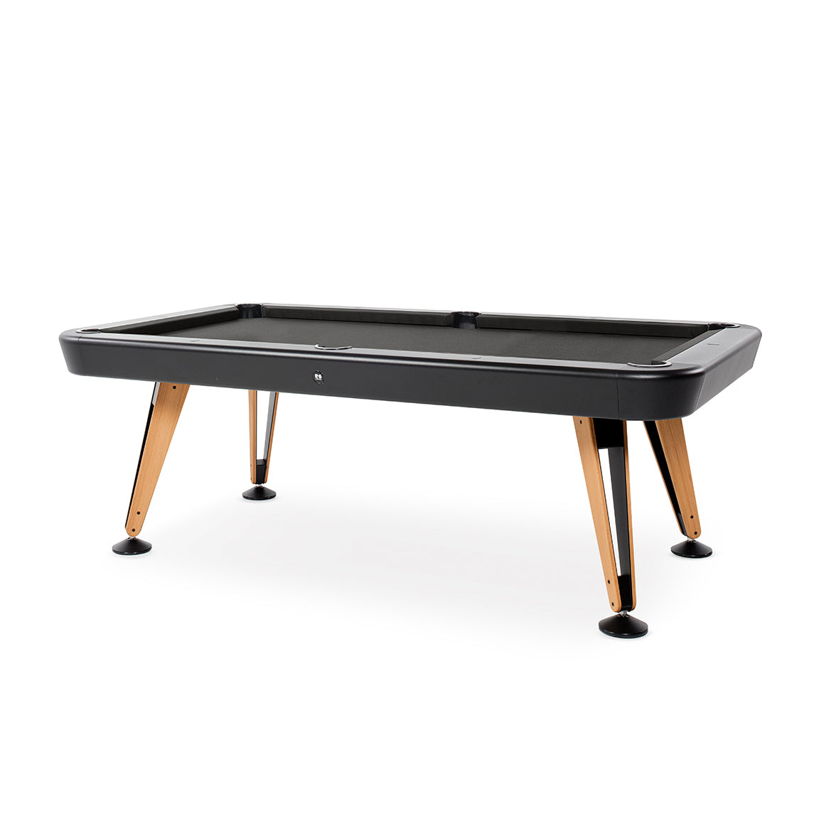 Diagonal Outdoor Pool Table - Black with Black Cloth