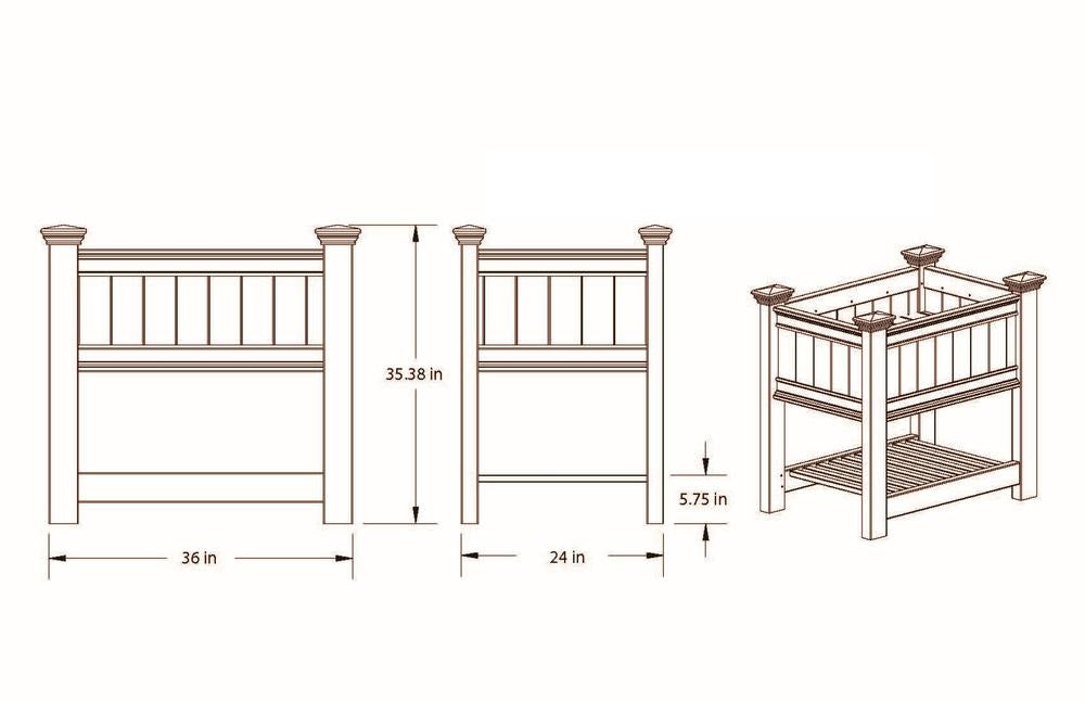 Vita Classic 24"x36" Cambridge Vinyl Raised Planter