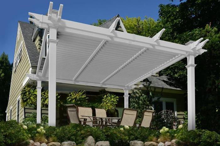 Vita 12'x12' Camelot Louvered Vinyl Pergola