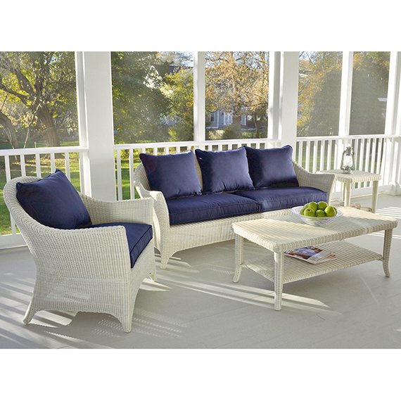 Kingsley Bate Cape Cod Wicker 4 Piece Deep Seating Ensemble