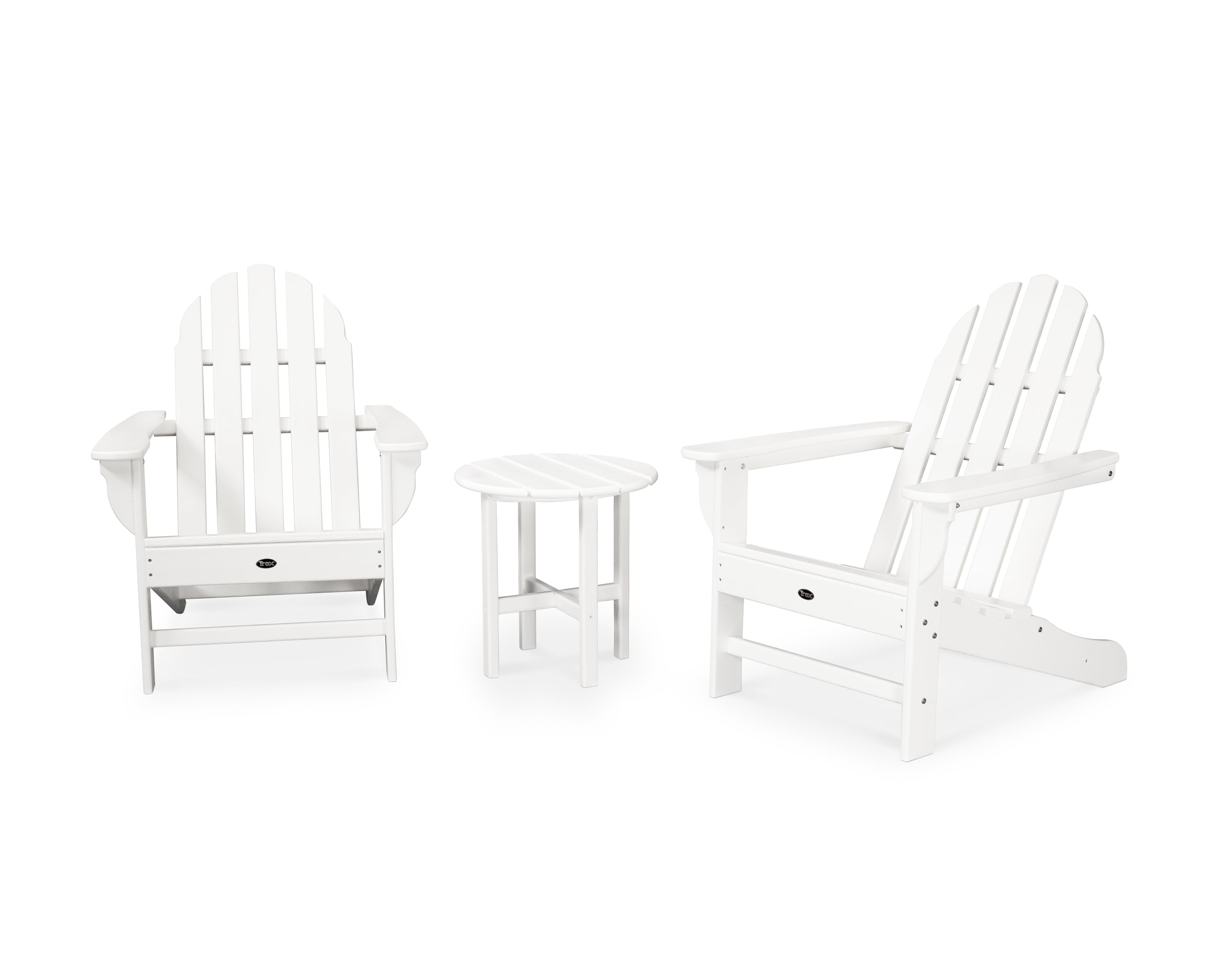 Trex® Outdoor Furniture™ Cape Cod Adirondack Chairs with Side Table Ensemble