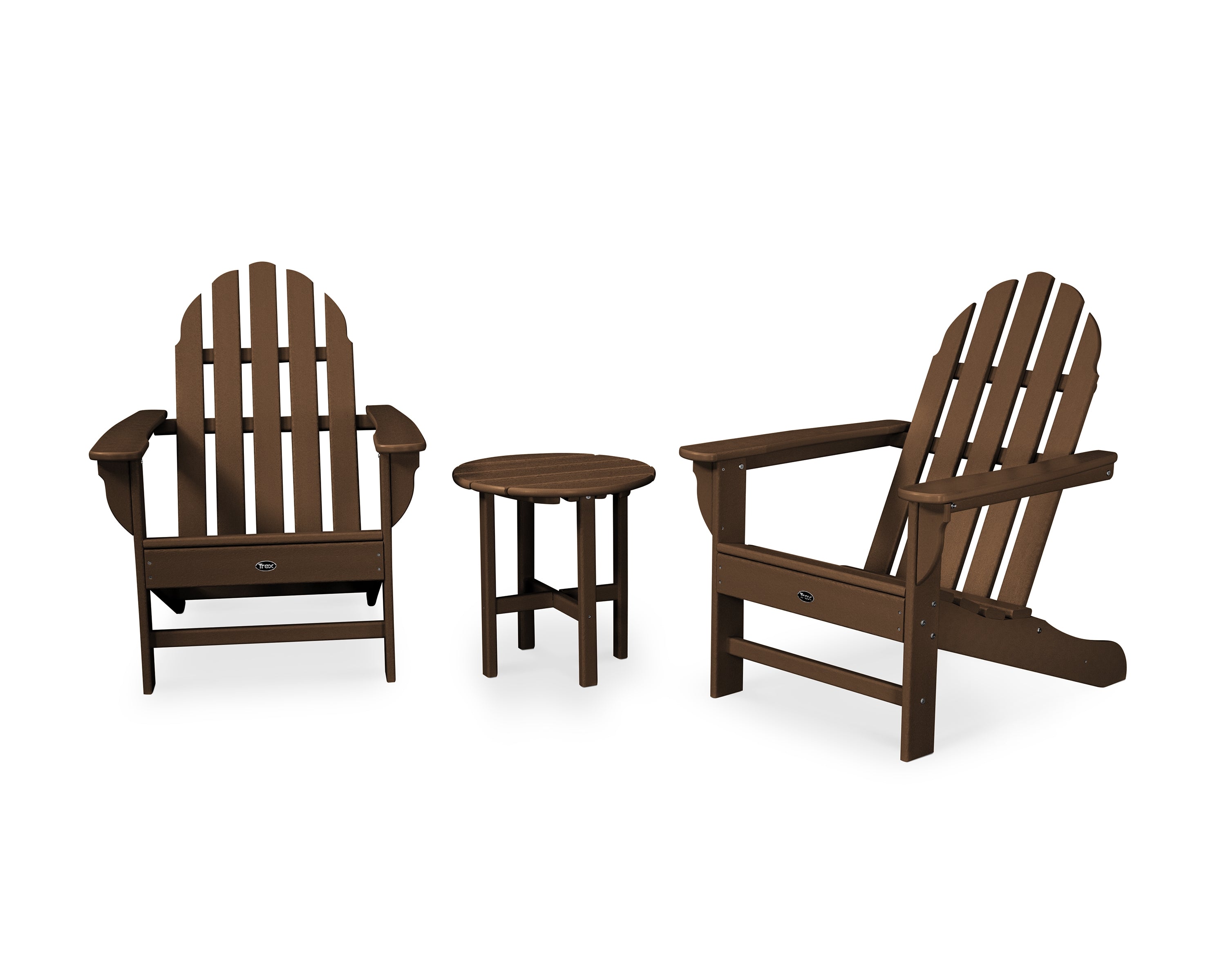 Trex® Outdoor Furniture™ Cape Cod Adirondack Chairs with Side Table Ensemble