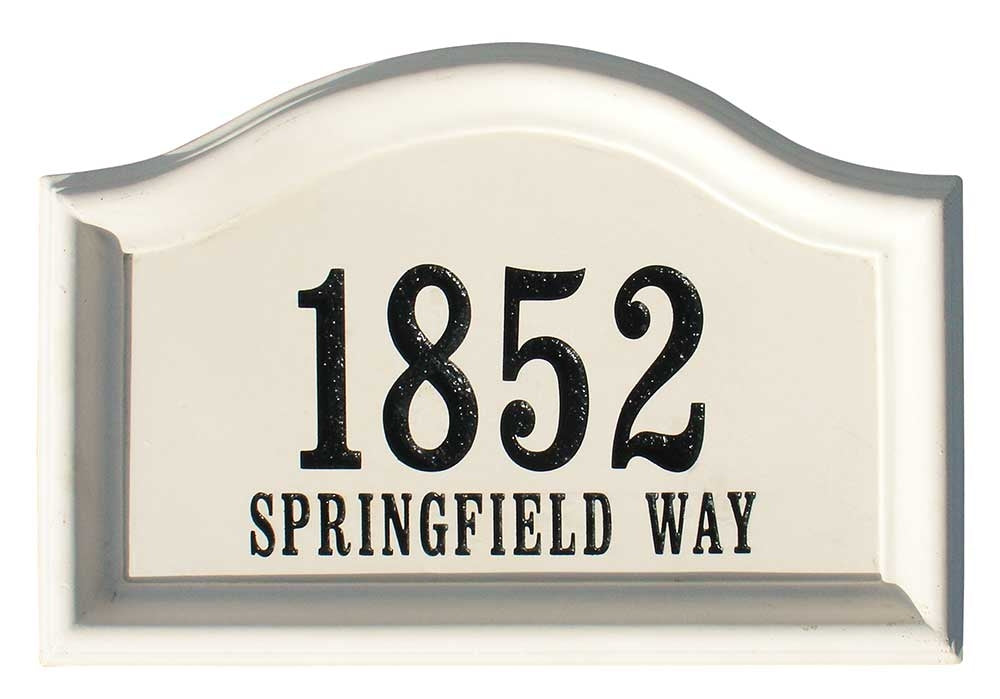 Engraved Arch Cast Concrete Address Plaque