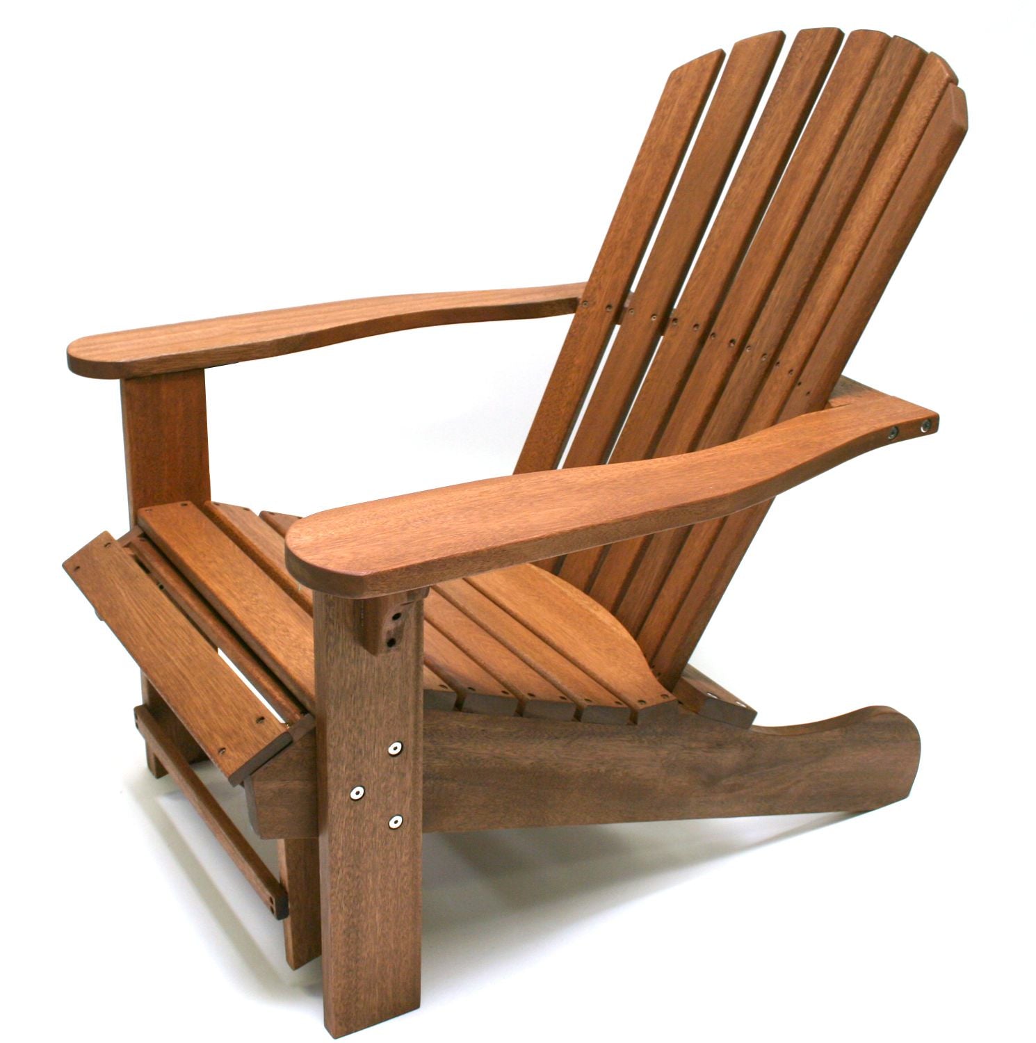 Outdoor Interiors Eucalyptus Adirondack Chair with Built in Ottoman