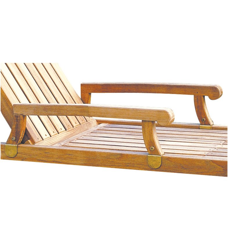 Kingsley Bate Nantucket Teak Chaise Lounge Arms