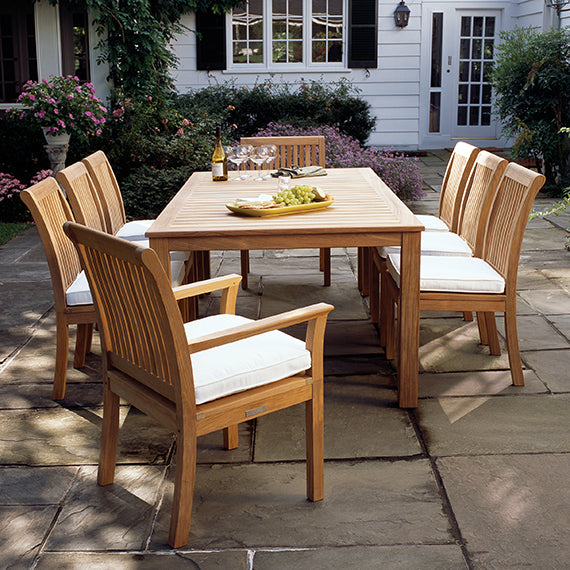 Kingsley Bate Chelsea and Wainscott Teak 9 Piece Dining Ensemble