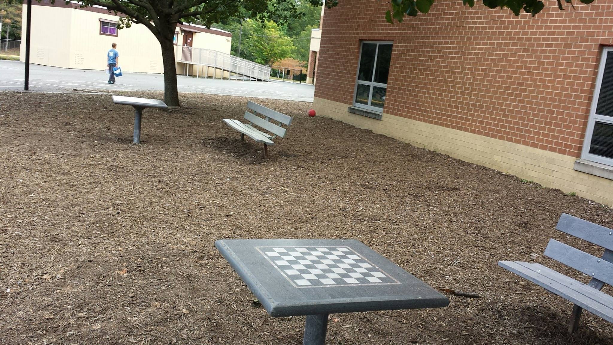 Stone Age Direct-Burial Chess Table with Optional Stools