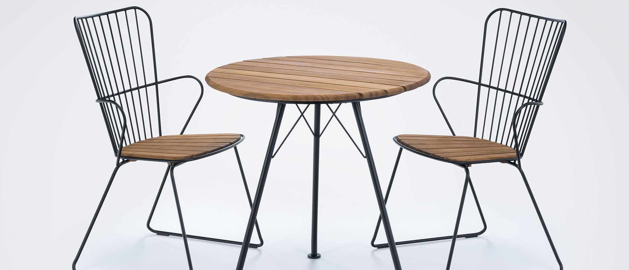 Circum Bamboo Cafe Table pictured with the Paon Dining Armchair Item - HOU-12801 (sold separately)