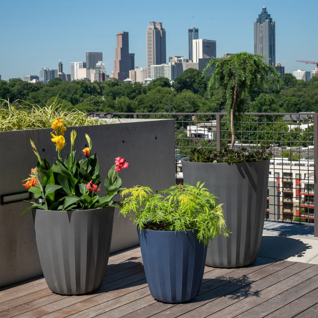 Pleat Tall Planter 23" Diameter