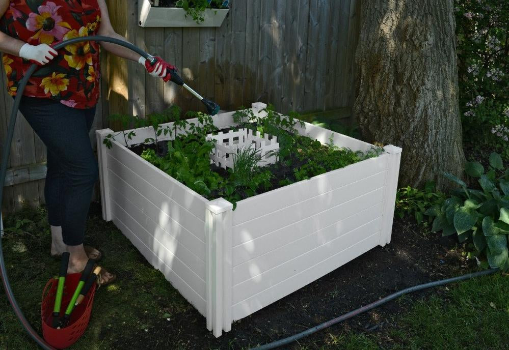 Vita Classic 4'x4' Vinyl Keyhole Composting Garden Bed