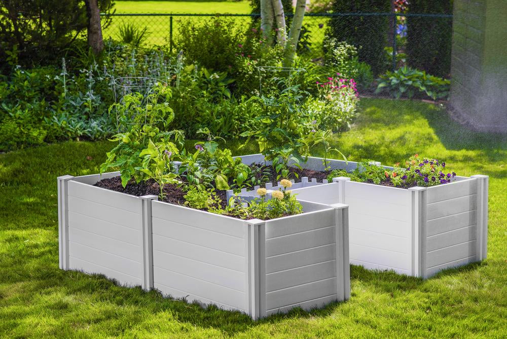 Vita Classic 6'x6' Vinyl Keyhole Composting Garden Bed