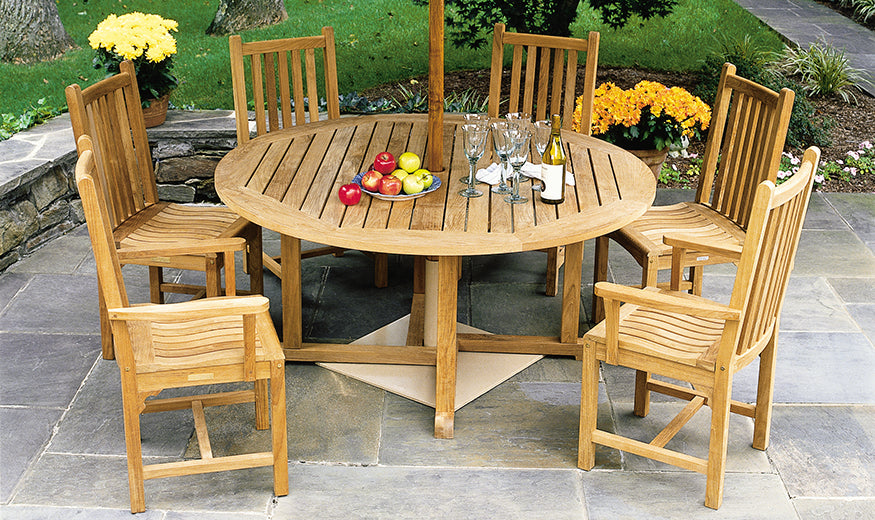 Kingsley Bate Essex and Classic Teak 7 Piece Dining Ensemble