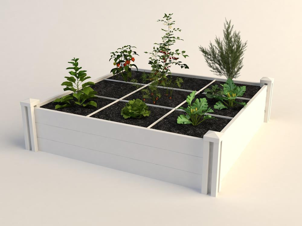 Vita Classic 4'x4' Vinyl Garden Bed with Grow Grid